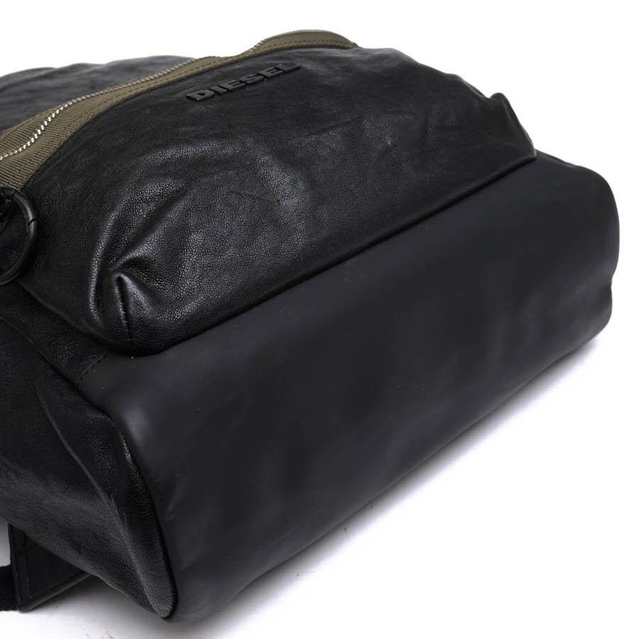 最終値下げ ディーゼル リュック バッグ レザー デカロゴ D ブラック 中古・古着通販】DIESEL (ディーゼル) レザーリュック ブラック