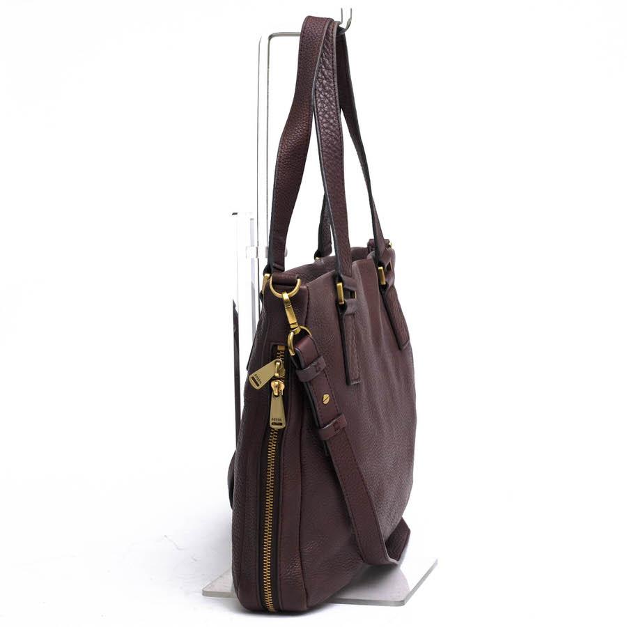 FOSSIL フォッシル トートバッグ 牛革 シボ革 シュリンクレザー 2WAY ショルダーバッグ