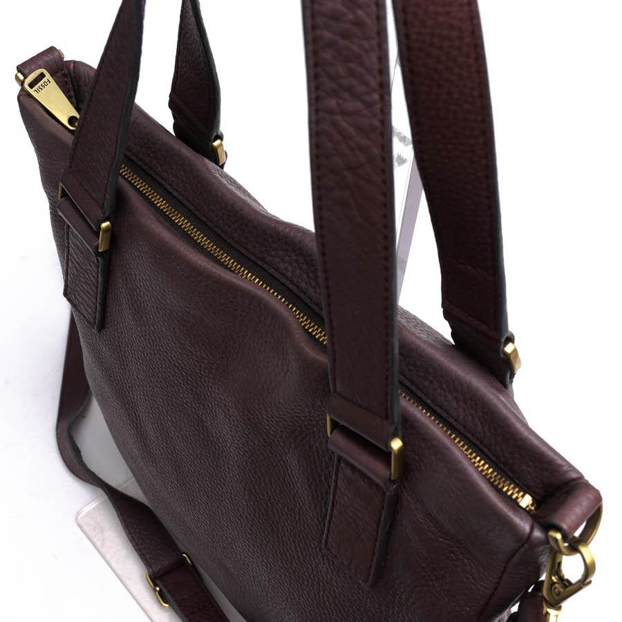 FOSSIL フォッシル トートバッグ 牛革 シボ革 シュリンクレザー 2WAY ショルダーバッグ