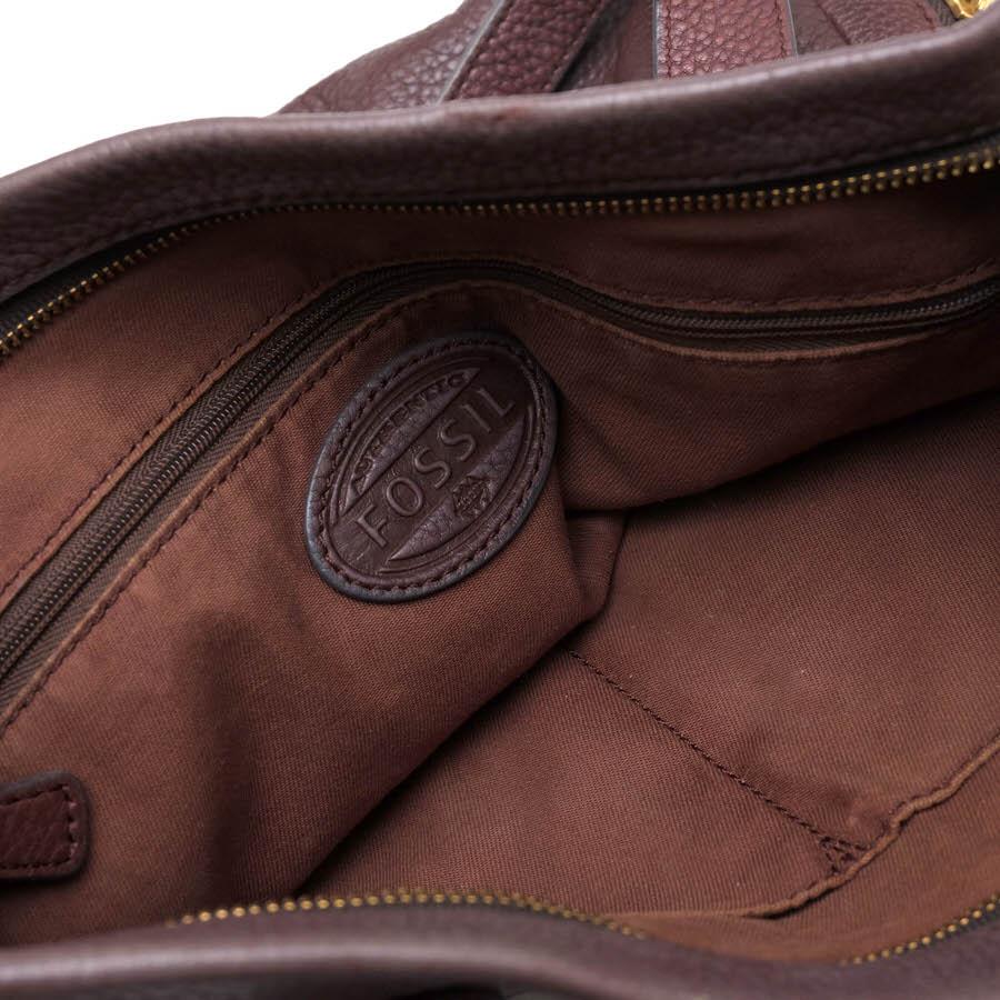 FOSSIL フォッシル トートバッグ 牛革 シボ革 シュリンクレザー 2WAY ショルダーバッグ