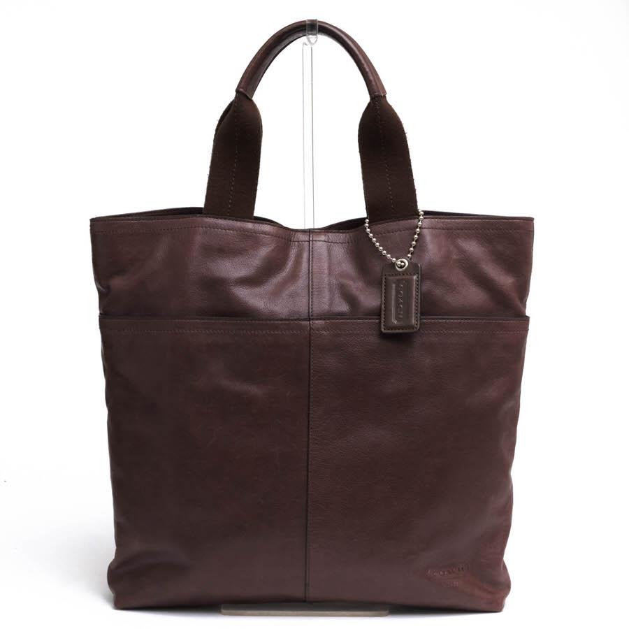 無料 COACH トンプソン ラージ ショルダーバッグ ブラウン A4収納可