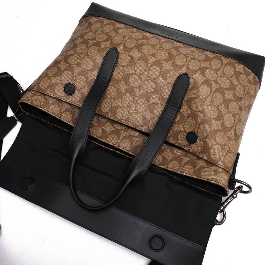 ○コーチ COACH ビジネスバッグ F76835 Hamilton Portfolio Brief In Signature Canvas ハミルトン シグネチャー ポートフォリオ   中古 COACH（コーチ） ビジネスバッグ F76835 Hamilton Portfolio Brief In