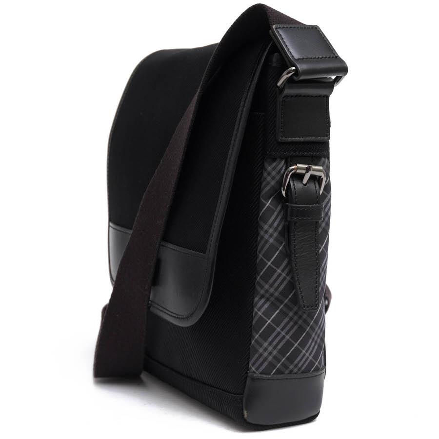 ○ブラックレーベル・クレストブリッジ BLACK LABEL CRESTBRIDGE ナイロンツイル 牛ステア ショルダーバッグ 51142-300-09 ビート  中古 BLACK LABEL CRESTBRIDGE ブラックレーベル・クレストブリッジ