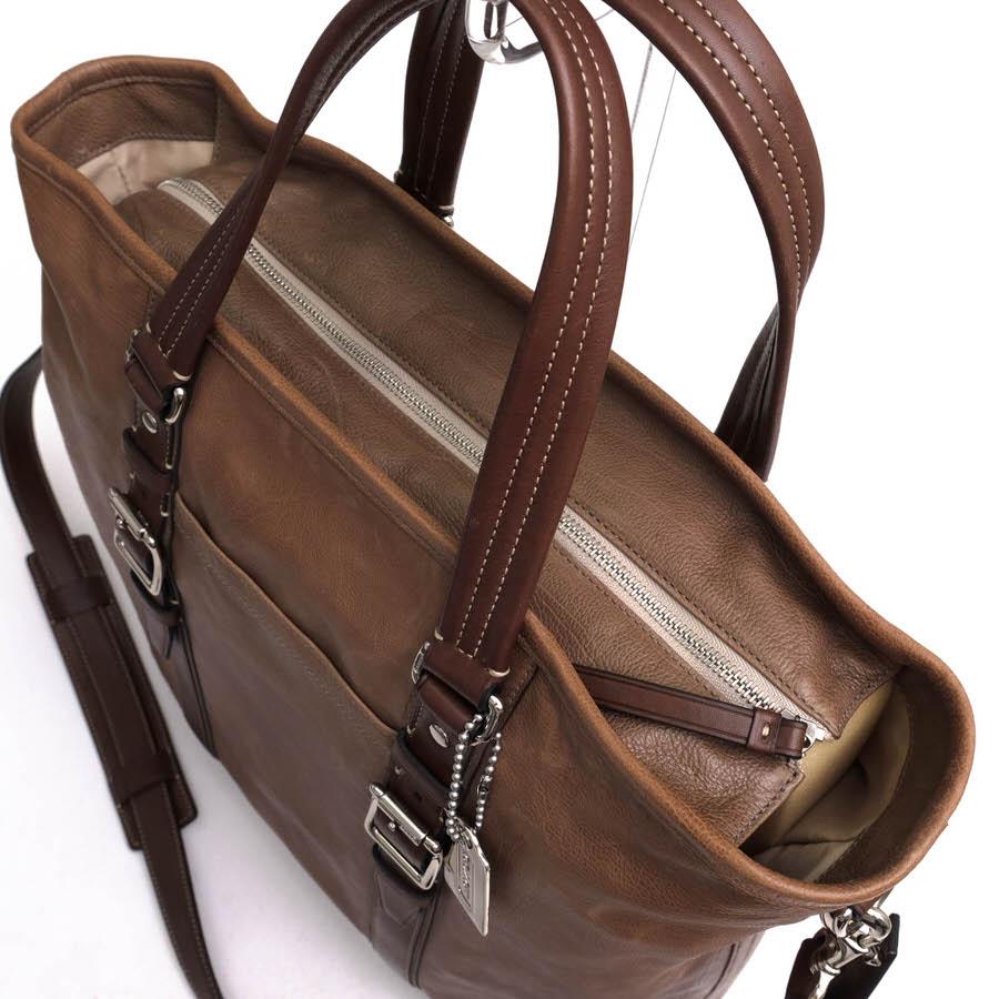 【美品】COACH・2way・ハリソン・シボ革・大容量・A4収納可・バッグ COACH コーチ トートバッグ 70389 Harrison Leather Slim Tote