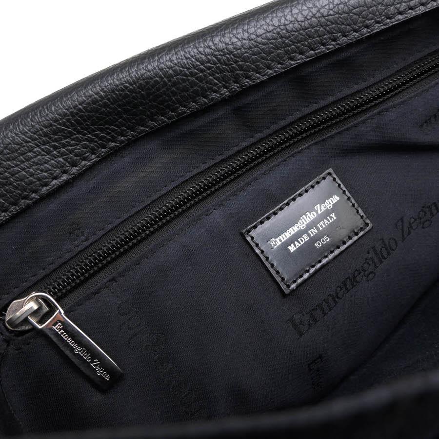 Ermenegildo Zegna ゼニア ショルダーバッグ 牛革 フラップ式 シボ革