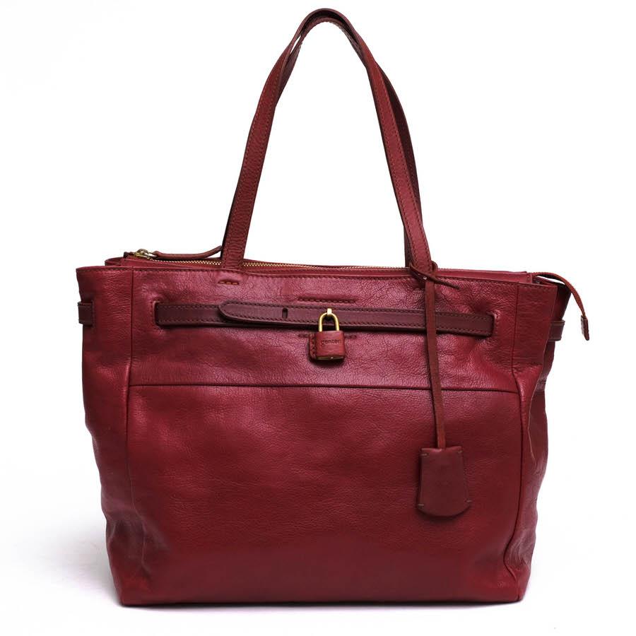 ○ゲンテン genten 牛革 トートバッグ 41764 Viaggio ヴィアッジョ 南京錠 肩掛け ワンショルダーバッグ シボ革 シュリンクレザー  中古 genten（ゲンテン） トートバッグ 41764 Viaggio ヴィアッジョ 牛革