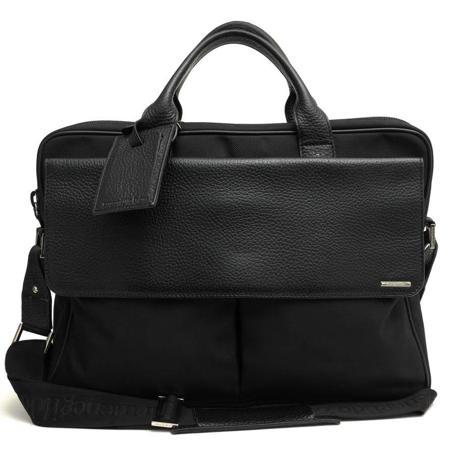 Ermenegildo Zegna ゼニア ビジネスバッグ 一部牛革 2WAY ショルダー 