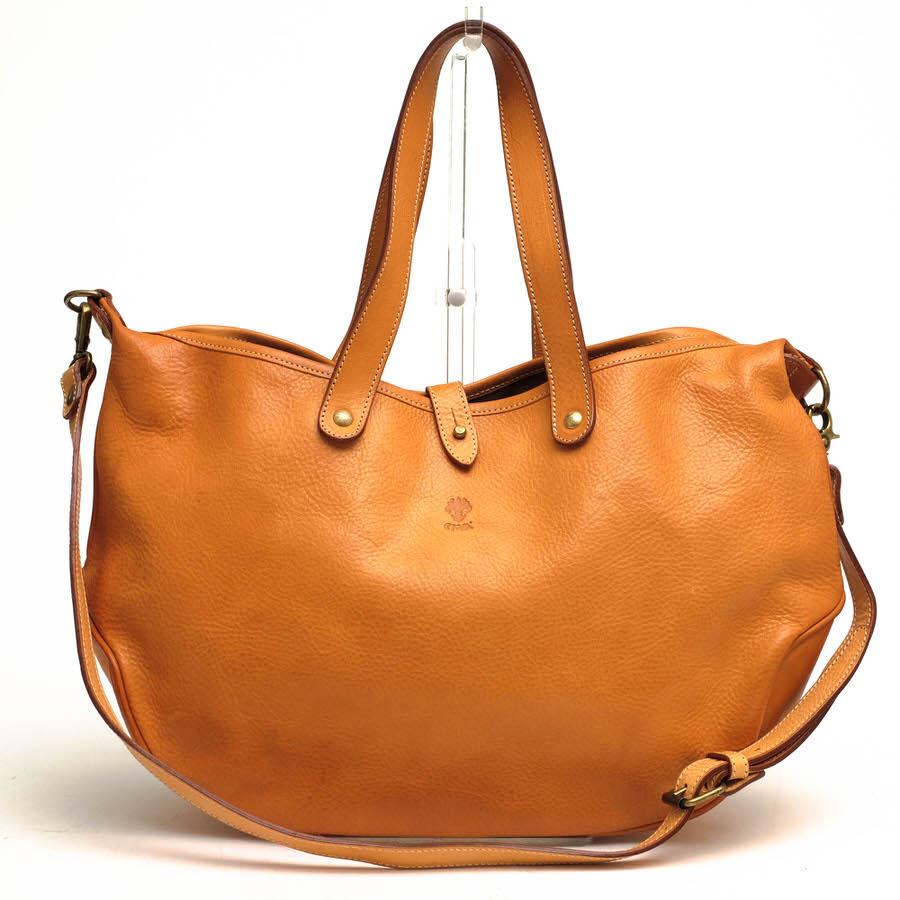 ○チーバ CI-VA 牛ヌメ革 ベジタブルタンニン鞣し トートバッグ 2046 VOLANATO ヴォラナト 三日月型 2WAY ショルダーバッグ レディ 中古 CI-VA（チーバ） トートバッグ 2046 VOLANATO ヴォラナト 牛ヌメ革