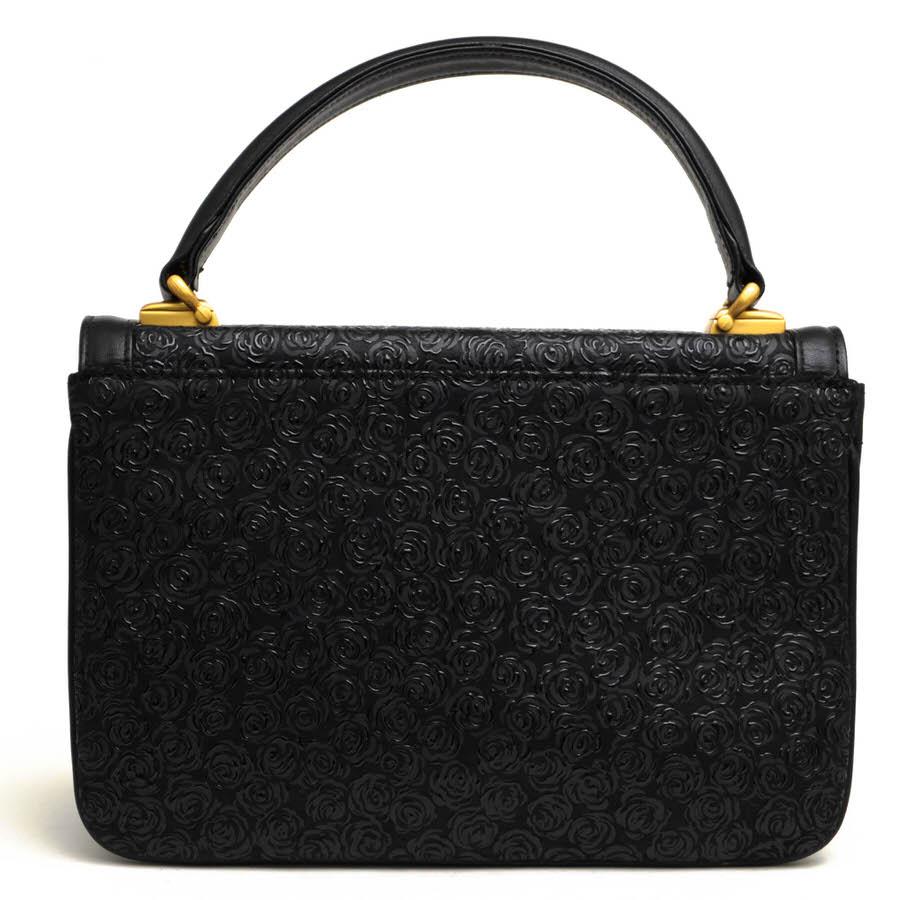 美品 印傳屋 INDEN-YA ☆ レザー ローズ柄 ハンドバッグ 鹿革