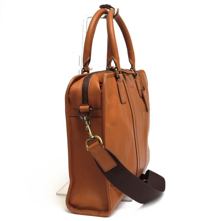 COACH　コーチ　2way　レザービジネスバッグ　ブラック　F71171 COACH（コーチ） ビジネスバッグ F71171 HERITAGE WEB LEATHER SLIM