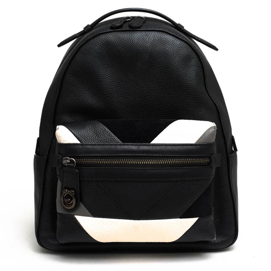 ○コーチ COACH ペブルドレザー 牛革 リュック 38674 Campus Backpack With Patchwork パッチワーク シボ革 シュリンクレザー レデ 中古 COACH（コーチ） リュック 38674 Campus Backpack With Patchwork