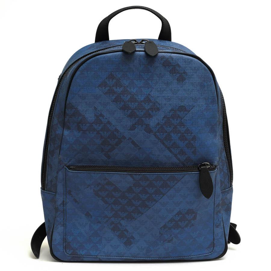 ○アルマーニ EMPORIO ARMANI 一部牛革 リュック Y4O031 YN48J イーグルロゴ デイパック メンズ 【中古】 中古 ARMANI（アルマーニ） EMPORIO ARMANI リュック Y4O031 YN48J 一部牛革