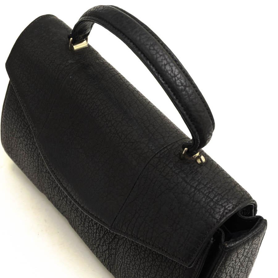 ○グレ パリ GRES PARIS エレファントレザー 象革 ハンドバッグ シボ革 シュリンクレザー フォーマルバッグ 冠婚葬祭 レディース   中古 GRES PARIS グレ パリ ハンドバッグ エレファントレザー 象革 シボ革