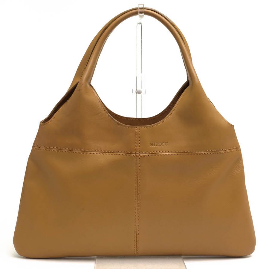 【美品】HIROFU ヒロフ 牛革 ハンドバッグ Hロゴ 上品 軽量 トート HIROFU（ヒロフ） トートバッグ 牛革 Hロゴ 肩掛け ワンショルダー