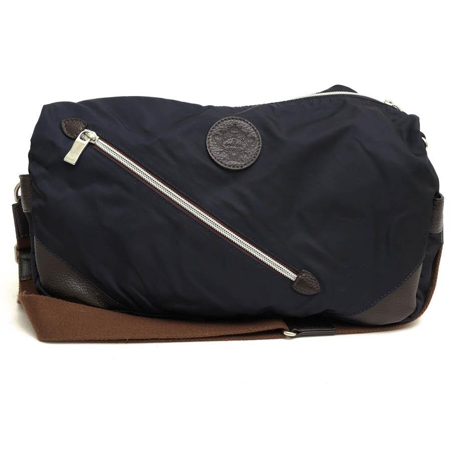 ○オロビアンコ orobianco 伊リモンタ社ナイロン ショルダーバッグ SILVESTRA DOUBLE シルヴェストラ 裏地ストライプ柄 2WAY ショ  中古 Orobianco（オロビアンコ） ショルダーバッグ SILVESTRA DOUBLE