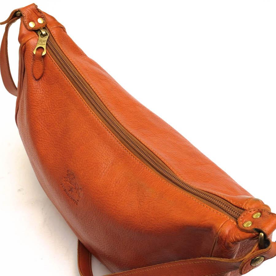 ○イルビゾンテ IL BISONTE オリジナルバケッタレザー 牛革 ショルダーバッグ 411758 Crescent Moon Style Leather Shoulder Bag   中古 IL BISONTE（イルビゾンテ） ショルダーバッグ 411758 Crescent Moon