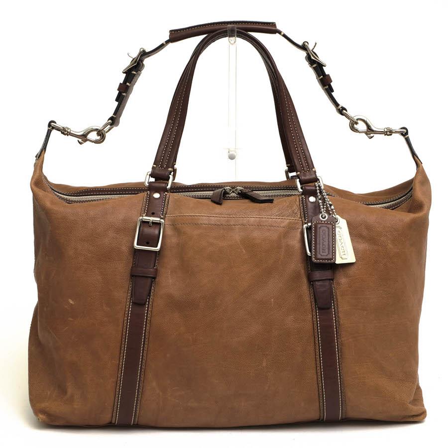 COACH ブラウンレザーボストンバッグ COACH（コーチ） ボストンバッグ 70388 Harrison Large Ziptop Satchel