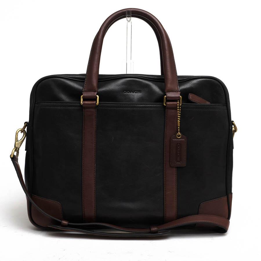 ○コーチ COACH 牛革 カーフ ビジネスバッグ 71012 Bleecker Harness Leather Slim Brief ブリーカー ハーネス スリム ブリーフ 2W 中古 COACH（コーチ） ビジネスバッグ 71012 Bleecker Harness Leather Slim