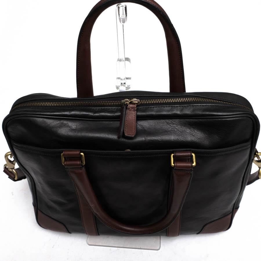 ○コーチ COACH 牛革 カーフ ビジネスバッグ 71012 Bleecker Harness Leather Slim Brief ブリーカー ハーネス スリム ブリーフ 2W 中古 COACH（コーチ） ビジネスバッグ 71012 Bleecker Harness Leather Slim