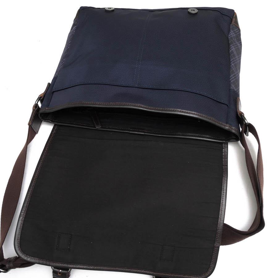 バーバリー チェック柄 ナイロン レザー メッセンジャー ショルダーバッグ BURBERRY バーバリー ショルダーバッグ レディース メンズ