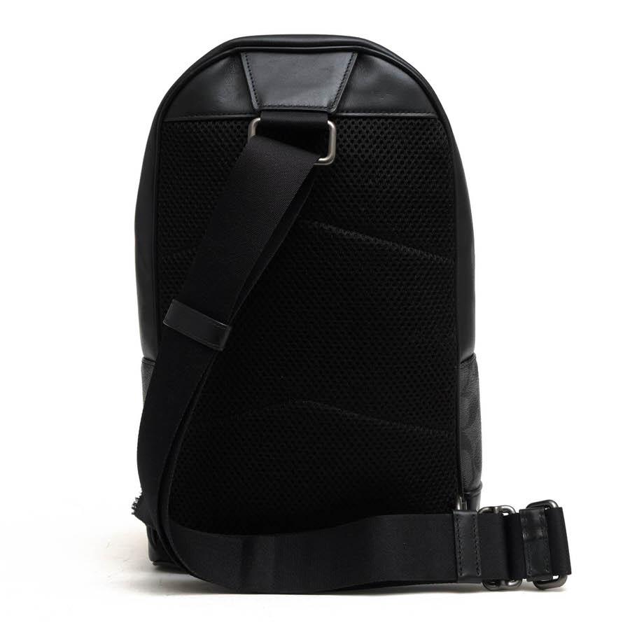 ○コーチ COACH 一部牛革 ショルダーバッグ 2853 West Pack In Signature Canvas Charcoal Black シグネチャー柄 ボディバッグ メ  中古 COACH（コーチ） ショルダーバッグ 2853 West Pack In Signature