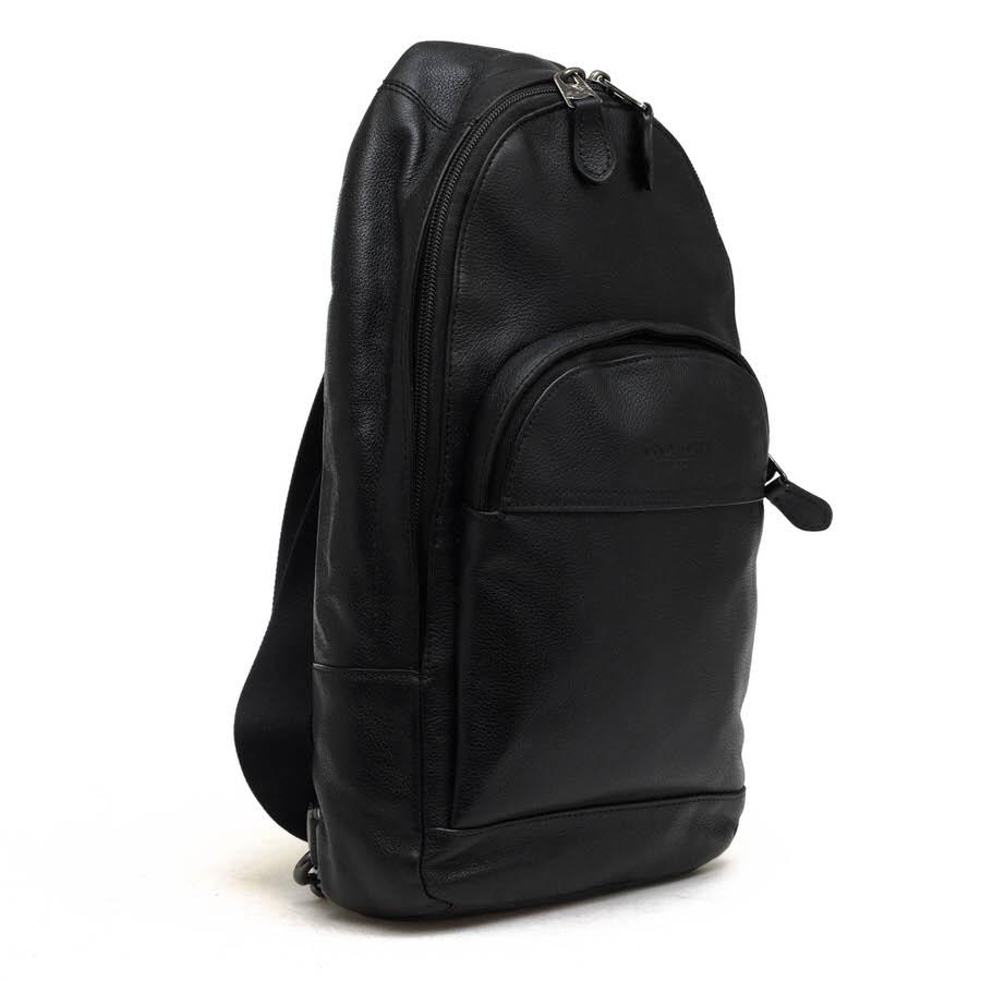 コーチ Coach ヒューストン レザー ボディーバッグ F49312 黒 COACH（コーチ） ショルダーバッグ F49312 Houston Sling Pack