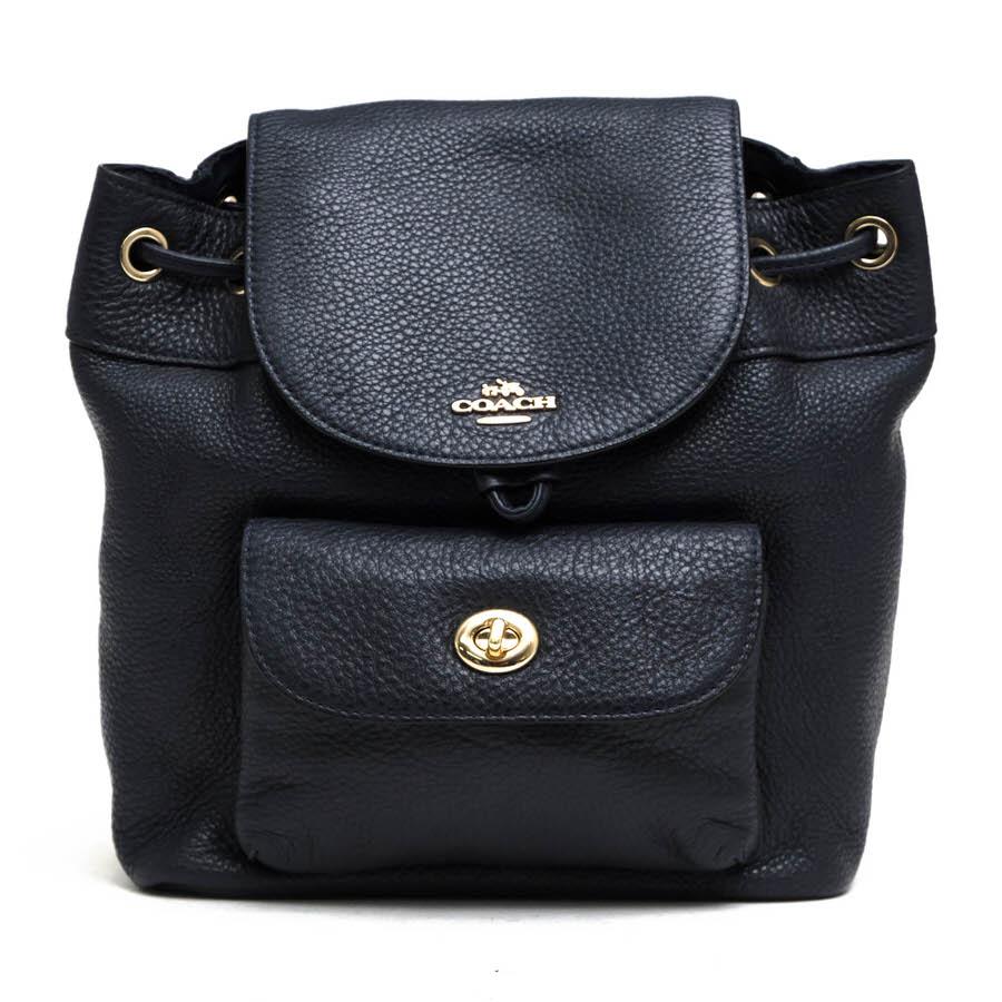 ○コーチ COACH ペブルドレザー 牛革 リュック F37621 Mini Billie Backpack In Pebble Leather ビリー ミニ バックパック 巾着型  中古 COACH（コーチ） リュック F37621 Mini Billie Backpack In Pebble