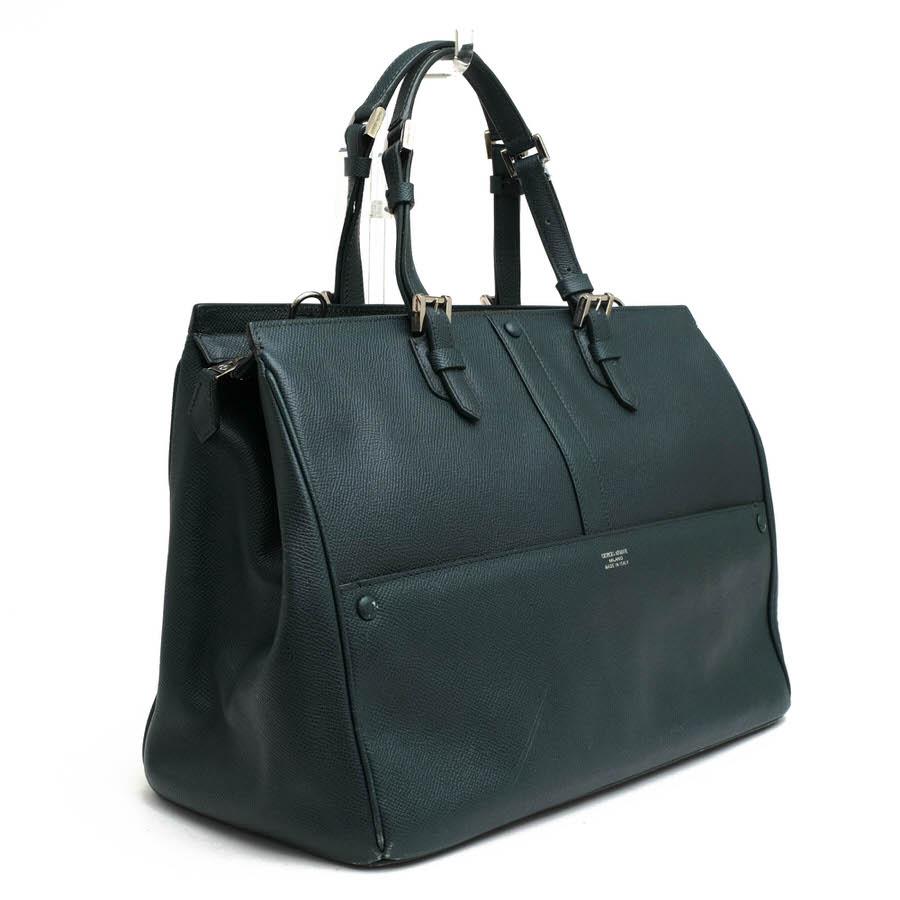 ○アルマーニ GIORGIO ARMANI エメラルドグリーン 牛革 カーフ ハンドバッグ Y1D016 YB30E グレイン型押し レディース 【中古】 中古 ARMANI（アルマーニ） GIORGIO ARMANI ハンドバッグ Y1D016 YB30E