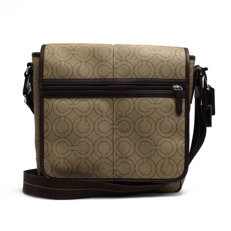 ○コーチ COACH PVCコーテッドキャンバス 牛革 ショルダーバッグ 70262 Op Art messenger map bag オプアート メッセンジャー マッ 中古 COACH（コーチ） ショルダーバッグ 70262 Op Art messenger map bag