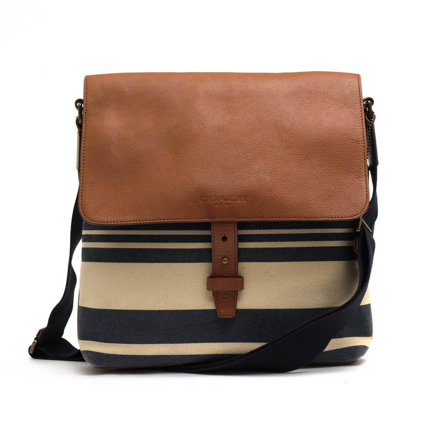 【美品・A4可】コーチ ショルダーバッグ ヘリテージ ストライプ マップバッグ COACH コーチ ショルダーバッグ F71271 Heritage Beach Vintage