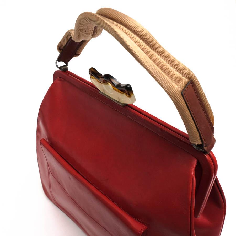 MARNI がま口 レザー ハンドバッグ MARNI - マルニ がま口バッグ レザー チェーンパテントエナメル