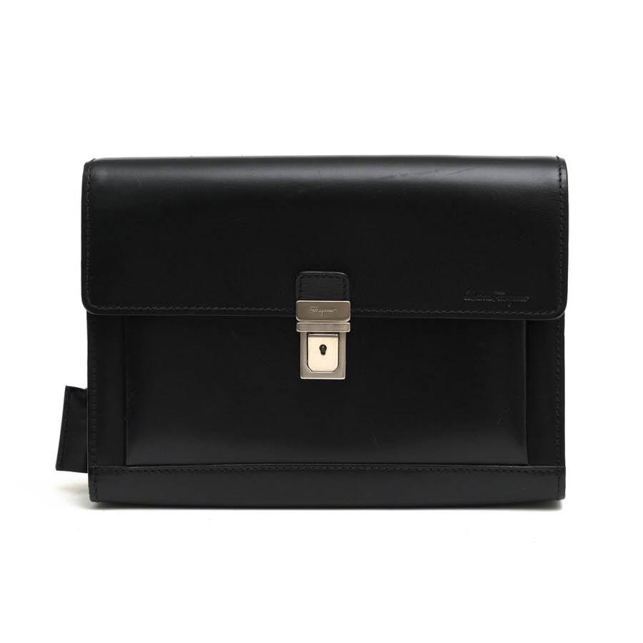 ○フェラガモ Salvatore Ferragamo 牛革 カーフ セカンドバッグ/クラッチバッグ EO-24 8113 フラップ式 メンズ 【中古】 中古 FERRAGAMO（フェラガモ） Salvatore Ferragamo セカンドバッグ