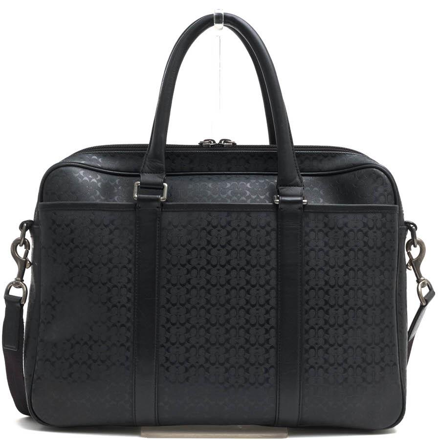 【美品】コーチ F70850 ヘリテージ シグネチャー 2way ビジネスバッグ 美品】コーチ F70850 ヘリテージ シグネチャー 2way ビジネスバッグ