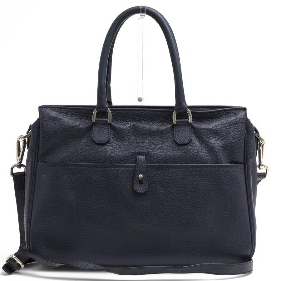 FURLA UOMO フルラ　トートバッグ　ビジネスバッグ　シボ革　ネイビー FURLA UOMO フルラ トートバッグ ビジネスバッグ シボ革