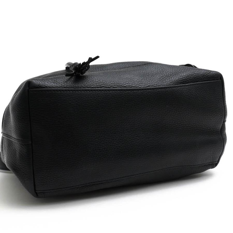 COACH黒 レザー フラップ式 バックパック リュック