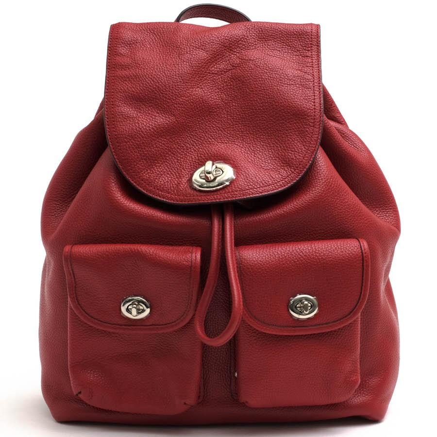 美品✨希少✨ CORCH コーチ ターンロック リュック 黒 レザー 37582 COACH（コーチ） リュック 37582 TURNLOCK RUCKSACK IN PEBBLE LEATHER