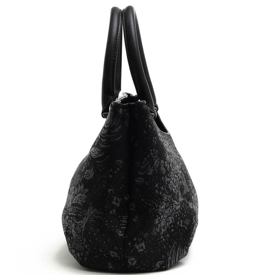 印傳屋（INDEN-YA） 印伝 ハンドバッグ 鹿革 ディアスキン 漆塗り