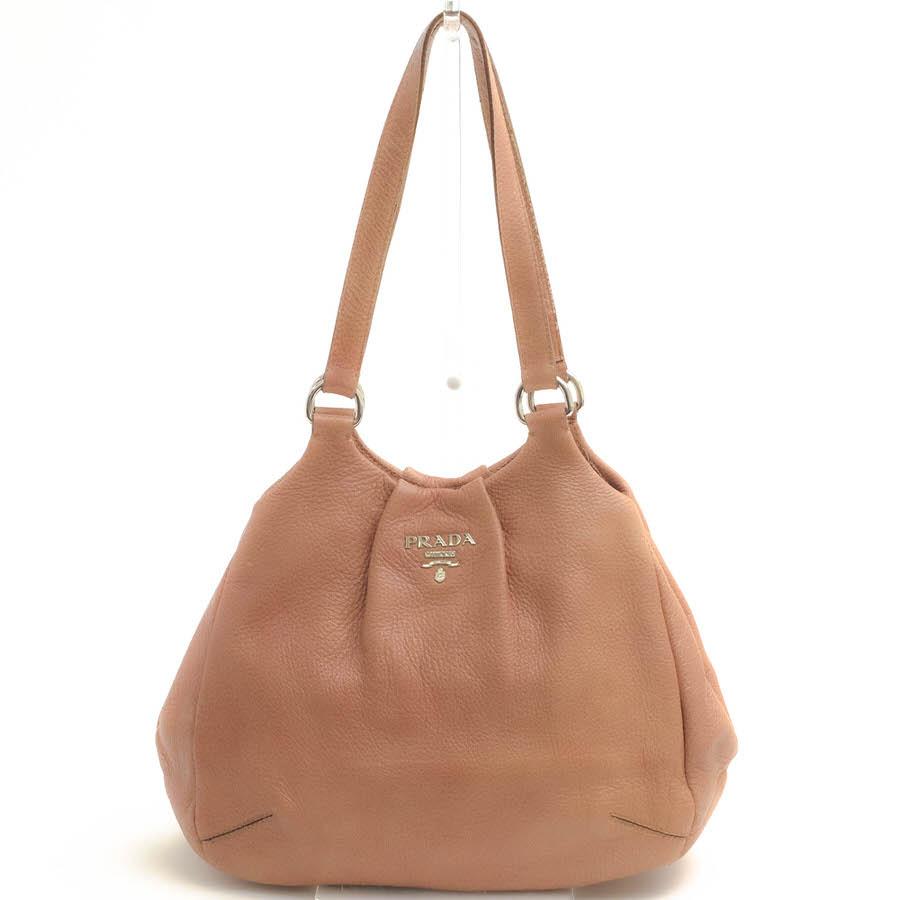 PRADA プラダ トートバッグ CERVO LUX 牛革 カーフスキン シボ革  