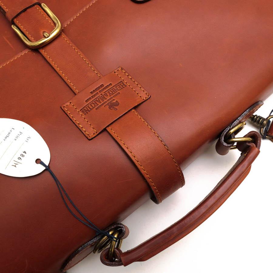 ○ヘンリー＆マーティン Henry & Martin's ナチュラルタンニン鞣しカウハイドレザー 牛革 ビジネスバッグ フラップ式 2WAY ショル  中古 Henry & Martin's ヘンリー＆マーティン ビジネスバッグ ナチュラル