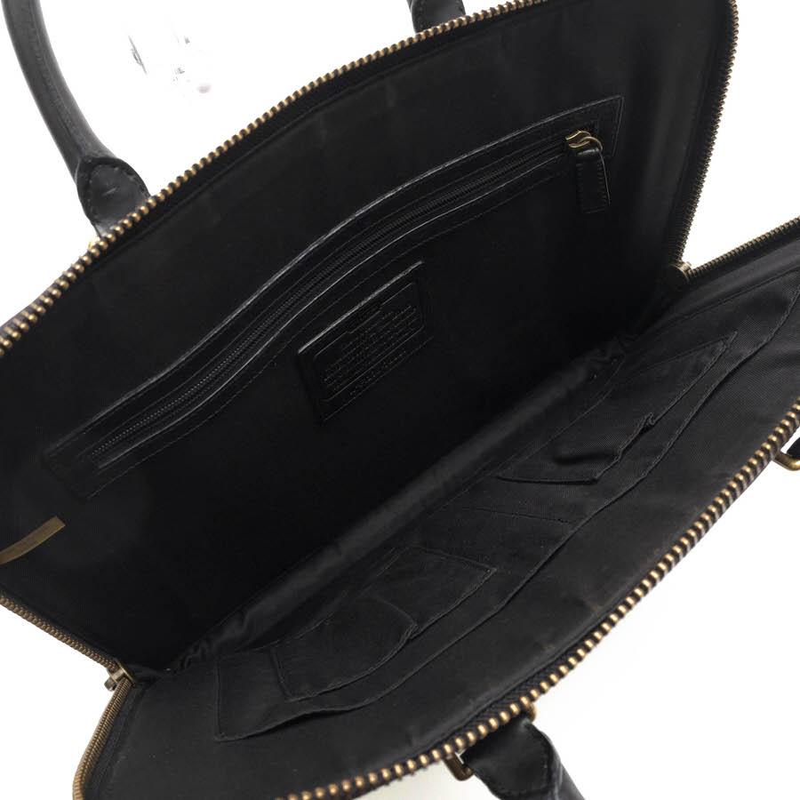 未使用級　COACH　コーチ　ビジネスバッグ　レザー　ブルー　ロゴ　A4収納◎ 未使用級 COACH コーチ ビジネスバッグ レザー ブルー ロゴ A4