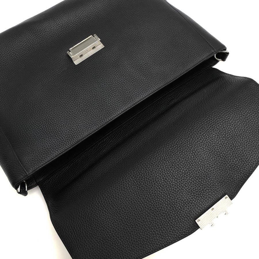 AIGNER アイグナー ビジネスバッグ 牛革 シボ革 シュリンクレザー