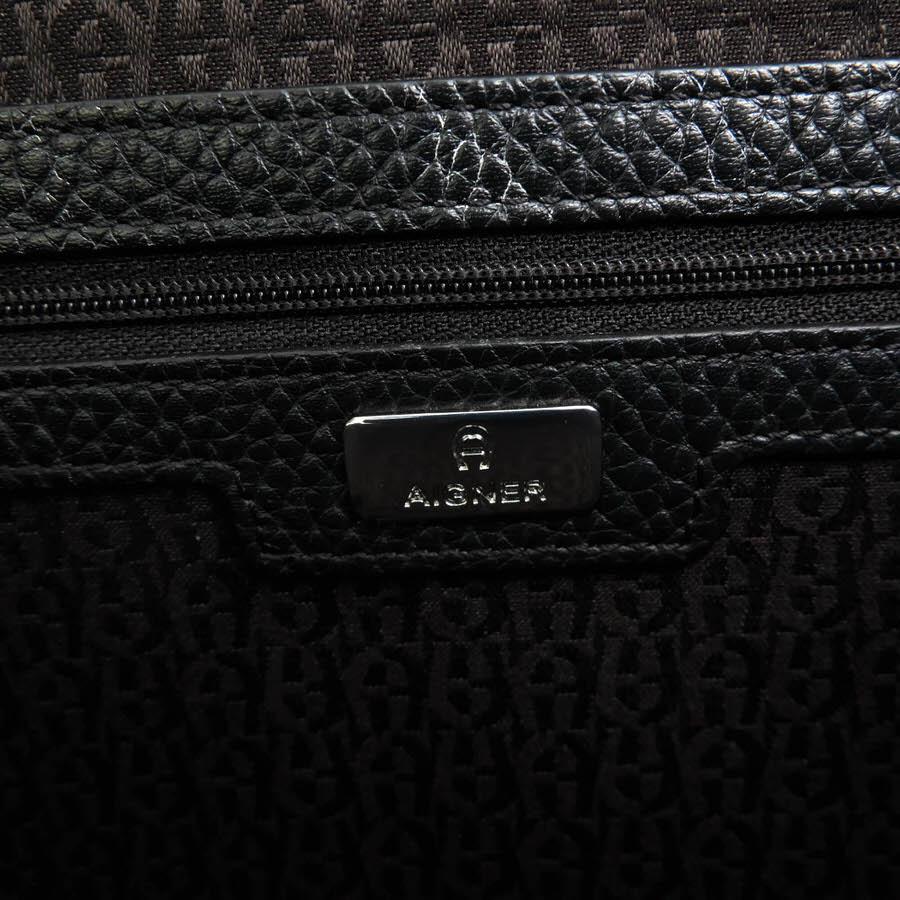 AIGNER アイグナー ビジネスバッグ 牛革 シボ革 シュリンクレザー
