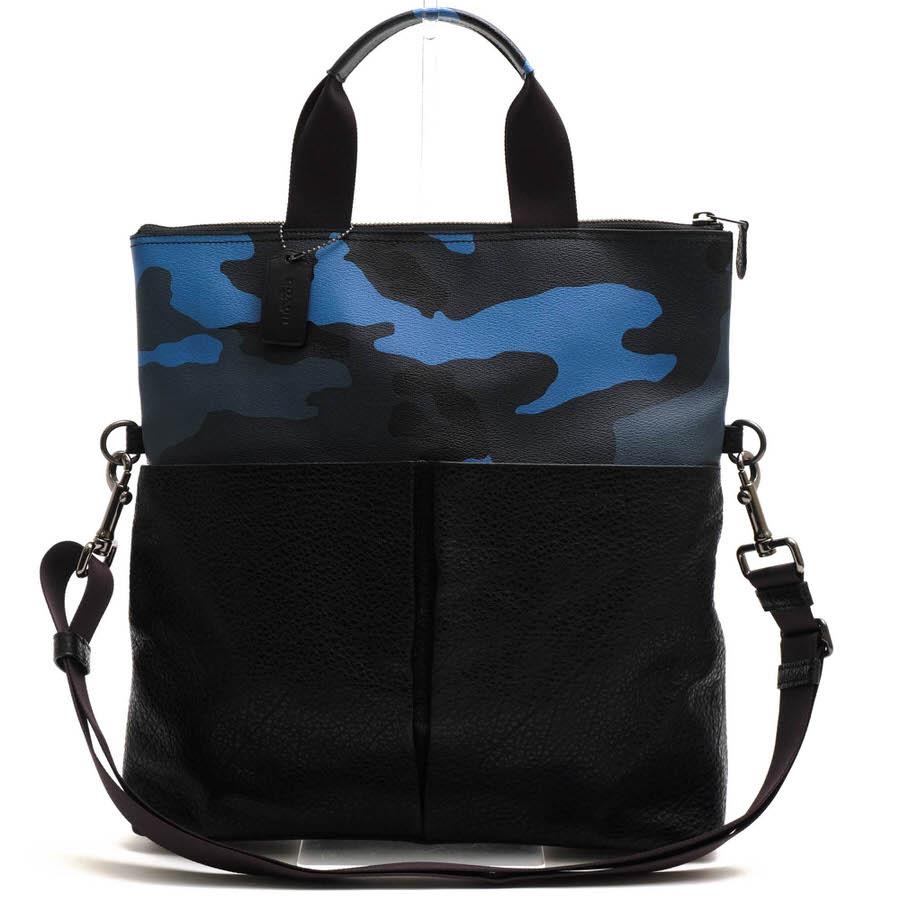 ○コーチ COACH PVCコーディングキャンバス 牛革 トートバッグ F29736 Charles Foldover Tote With Camo Print チャールズ フォー  中古 COACH（コーチ） トートバッグ F29736 Charles Foldover Tote With