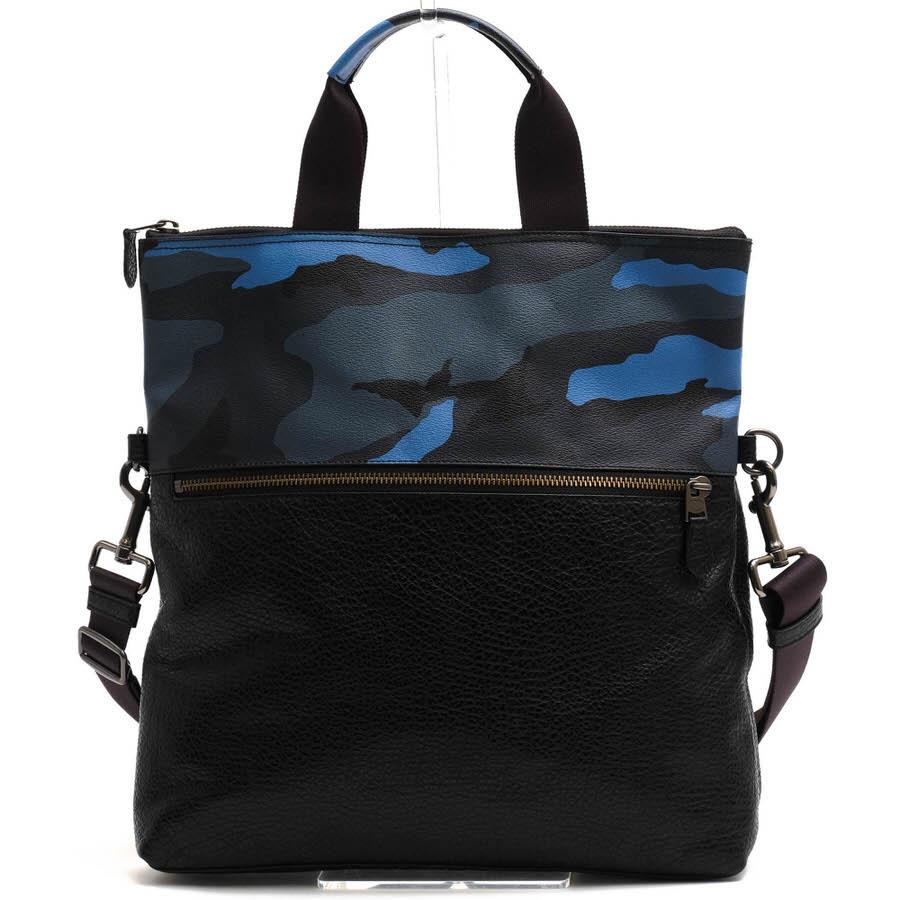 COACH コーチ チャールズ フォールドオーバー 2way トートバッグ 濃紺