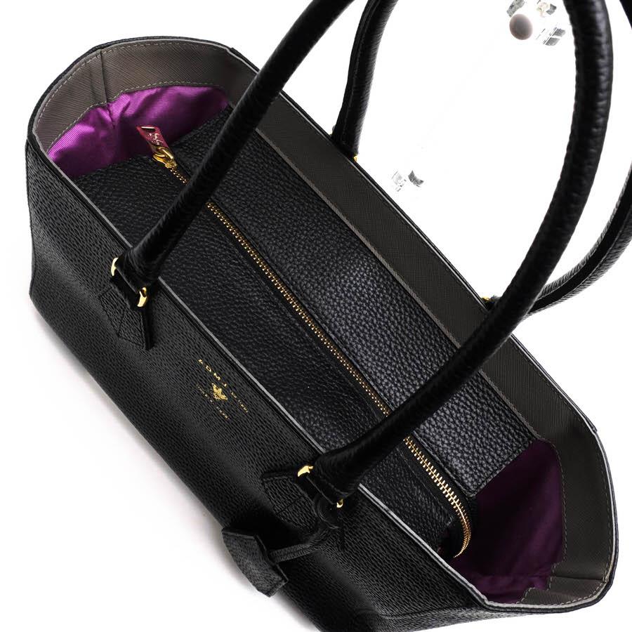 【美品✨】A.D.M.J ショルダーバッグ レザー 黒 キーリング 大容量 ADMJ エーディーエムジェイ ハンドバッグ 牛革 キーリング付き シボ革