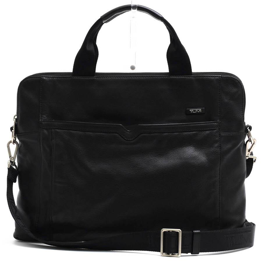 ○トゥミ TUMI カーフ 牛革 ビジネスバッグ 60106D Slim Laptop Brief ノートPC収納可 2WAY ショルダーバッグ メンズ 【中古】 中古 TUMI（トゥミ） ビジネスバッグ 60106D Slim Laptop Brief カーフ 牛革
