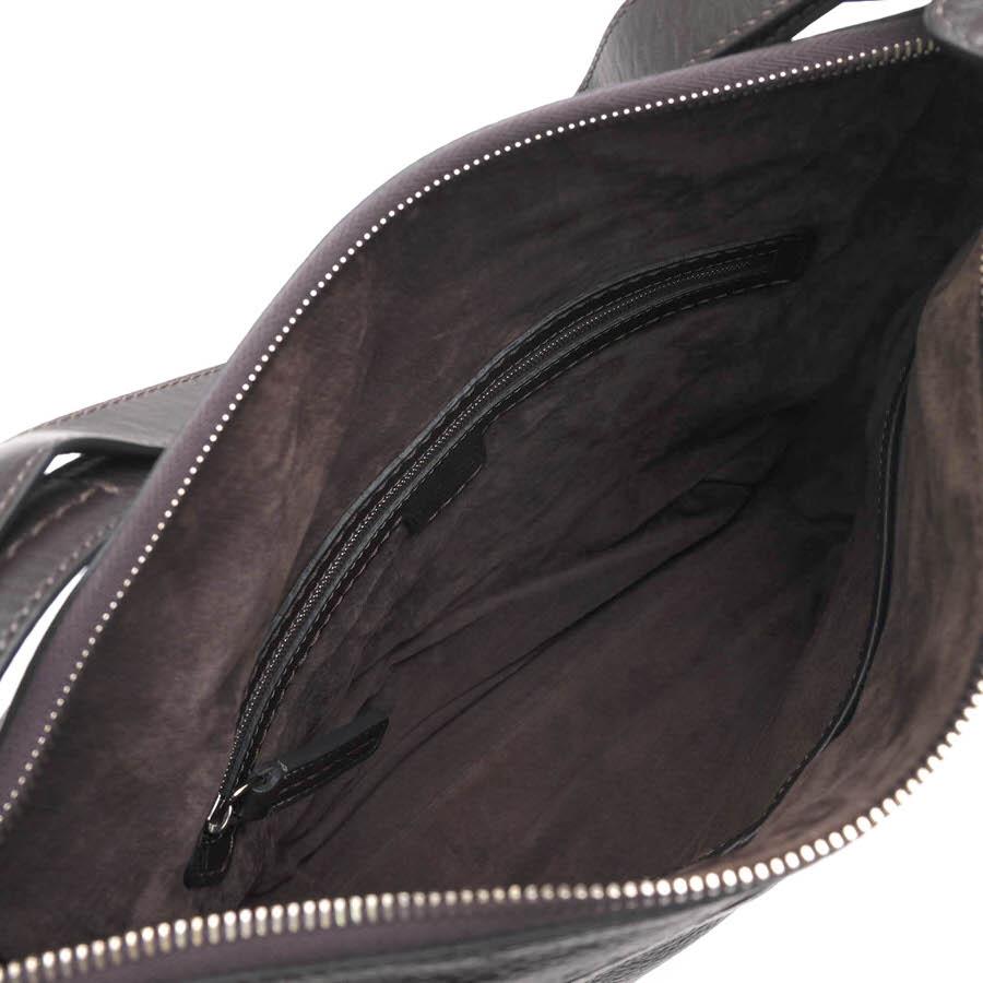 ○ヒロフ HIROFU 牛革 ソフトバケッタ ショルダーバッグ P2520203 DUO M デュオ Hロゴ 定番 シボ革 シュリンクレザー レディース   中古 HIROFU（ヒロフ） ショルダーバッグ P2520203 DUO M デュオ 牛革