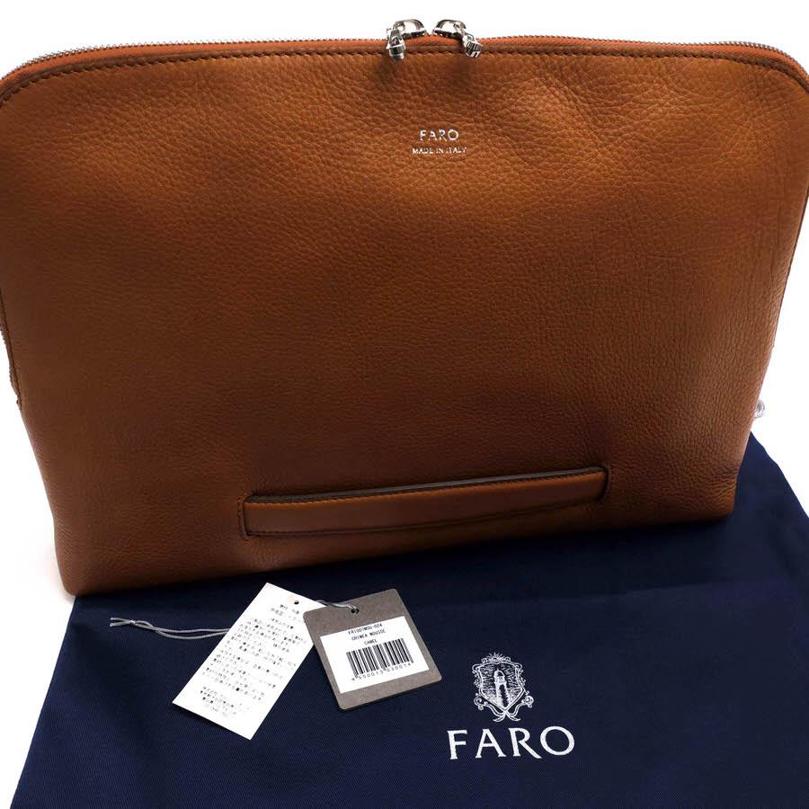 ○ファーロ FARO 牛革 セカンドバッグ/クラッチバッグ FRI007MOU CRIMEA MOUSSE シボ革 シュリンクレザー メンズ 【中古】 中古 FARO ファーロ セカンドバッグ/クラッチバッグ FRI007MOU CRIMEA