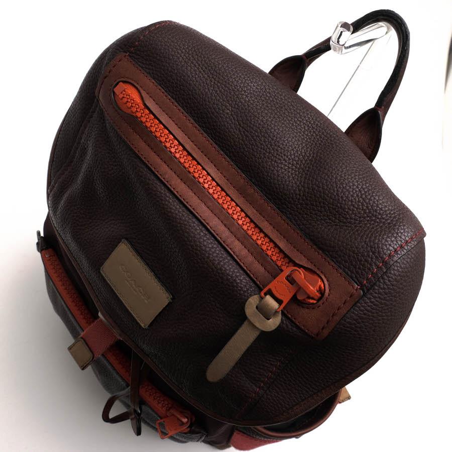 ○コーチ COACH ペブルドレザー 牛革 リュック 86735 Manhattan Backpack In Varsity Sport マンハッタン バックパック ヴァーシテ 中古 COACH（コーチ） リュック 86735 Manhattan Backpack In Varsity Sport