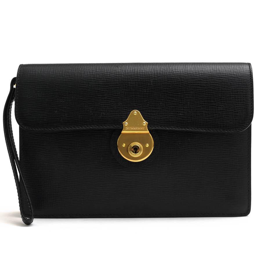 BURBERRY ブラックレザー セカンドバッグ BURBERRY（バーバリー） セカンドバッグ/クラッチバッグ グレイン型